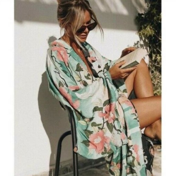 New Boho Nightingale Kimono Maxi Duster Robe - Picture 3 of 9